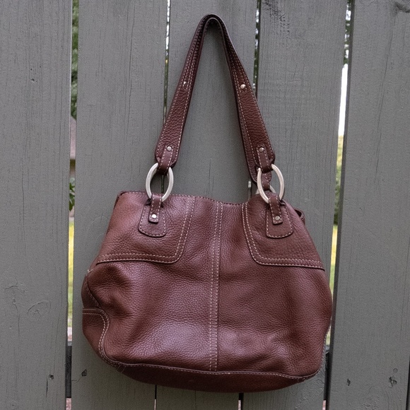 Fossil Handbags - Fossil Pebbled Brown Leather Satchel
